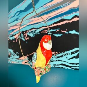 Vintage Hanging Parrot Planter